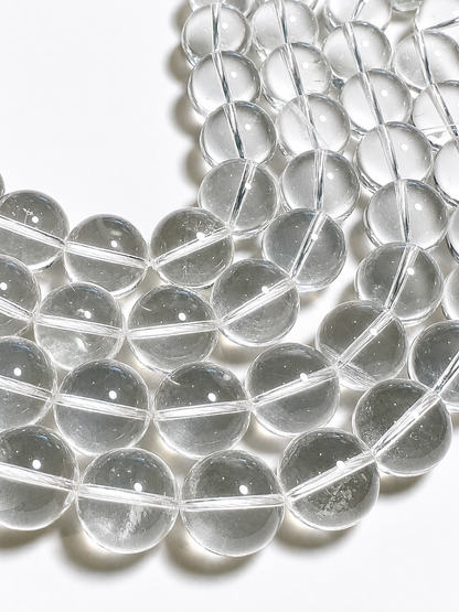 AA Grade Natural Quartz Crystal Round Beads 18mm with Phantoms #SP7929
