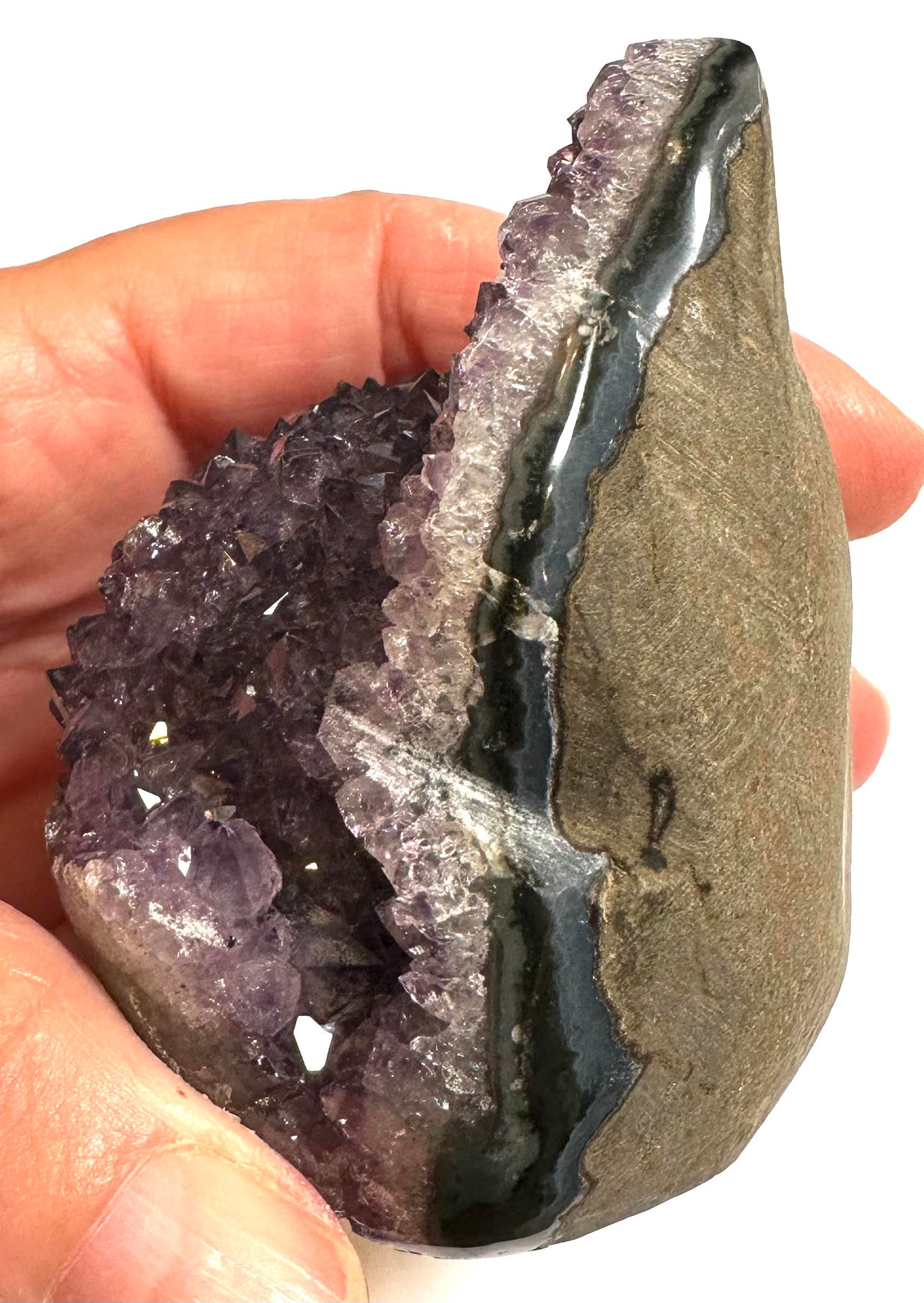 Fancy Uruguayan Amethyst Flame 2.5" W x 2.75"- D  #NC7898