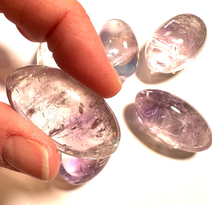 Light Amethyst Shiva Palm Stone – Himalayan Crystal 1.5" – 2" in length- NC7729