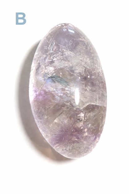 Light Amethyst Shiva Stones – Polished Oval Palm Stones NC7728