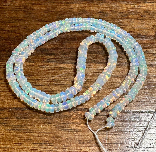 Welo Ethiopian Opal Rondelle Beads Graduated 3.5–4.5mm #SP8010