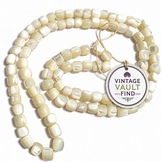 Vintage Mother of Pearl Cube Beads 7 mm One of a Kind #VB563