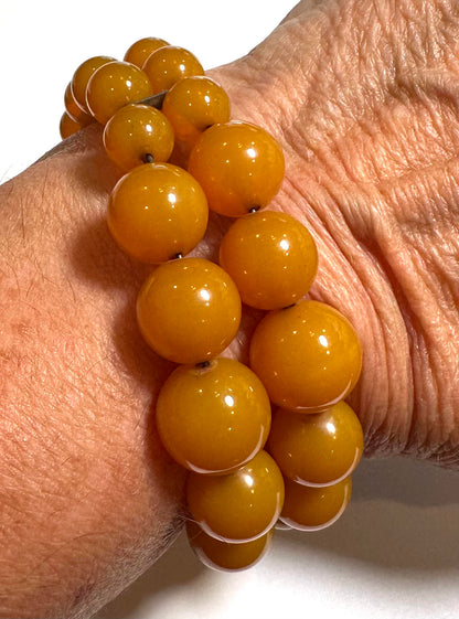 One of a Kind Vintage Translucent Butterscotch Bakelite Wire Cuff Bracelet #BAKE553