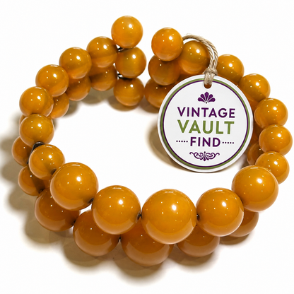 One of a Kind Vintage Translucent Butterscotch Bakelite Wire Cuff Bracelet #BAKE553