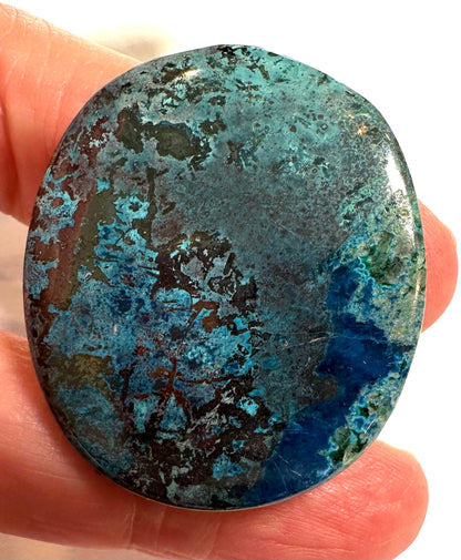 Azurite and Chrysocolla with Hematite Cabochon – Peru 33 x 38 mm #SP7890