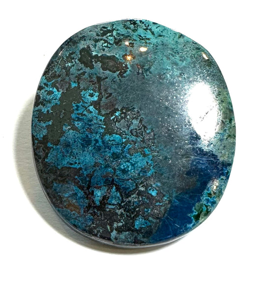 Azurite and Chrysocolla with Hematite Cabochon – Peru 33 x 38 mm #SP7890