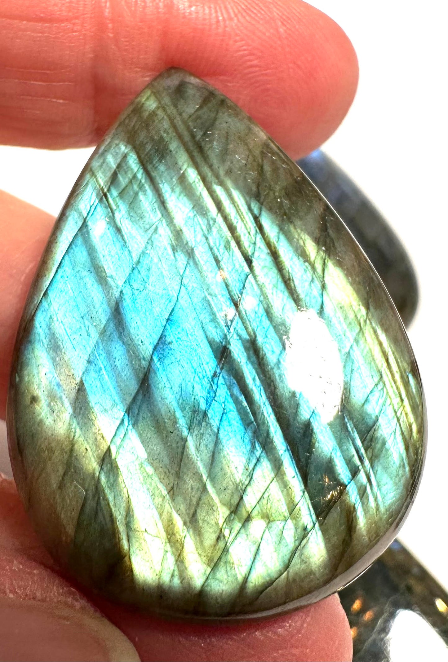 Blue Flash Labradorite Teardrop Cabochons|SP7359  (A–H)