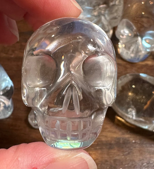 Master-Carved Lemurian Quartz Crystal Skull with Water Veil – NC7895