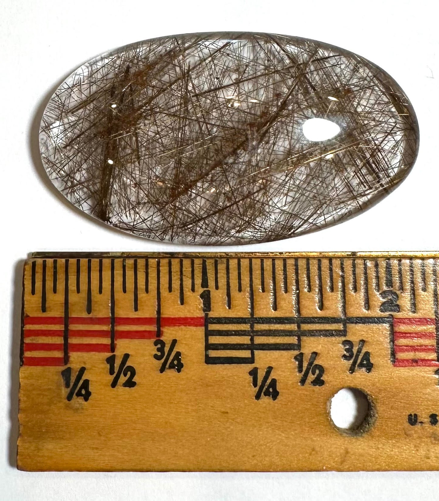 High Quality Natural Golden Rutile Quartz Cabochon from Brazil 31 × 54 mm #CAB7939