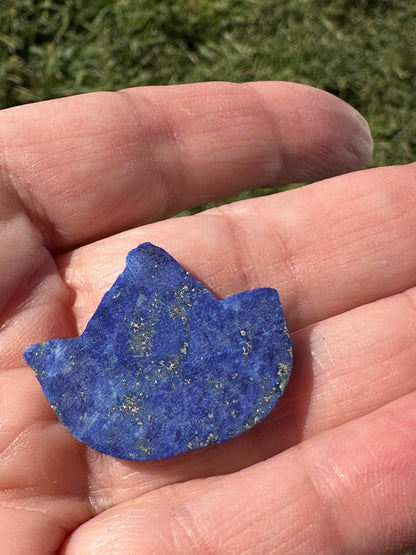 Triple Leaf Carved Lapis Lazuli Cabochon 30 x 25 mm #CAB7944