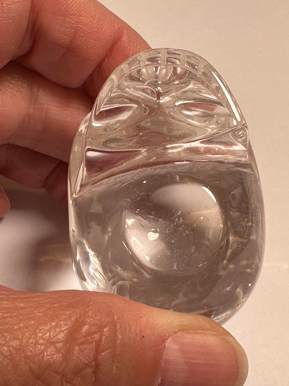 Master Carved Lemurian Quartz Crystal Skull with Rainbows and Phantoms by Vanderlei Barreto 1 1/2" x 2" x 1 3/4" #NC7935