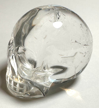 Master Carved Lemurian Quartz Crystal Skull with Rainbows and Phantoms by Vanderlei Barreto 1 1/2" x 2" x 1 3/4" #NC7935