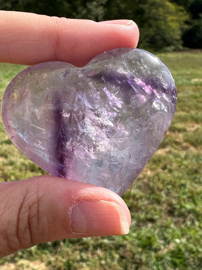 Bahia Amethyst Heart Palmstone with Phantom Zoning #NC7991