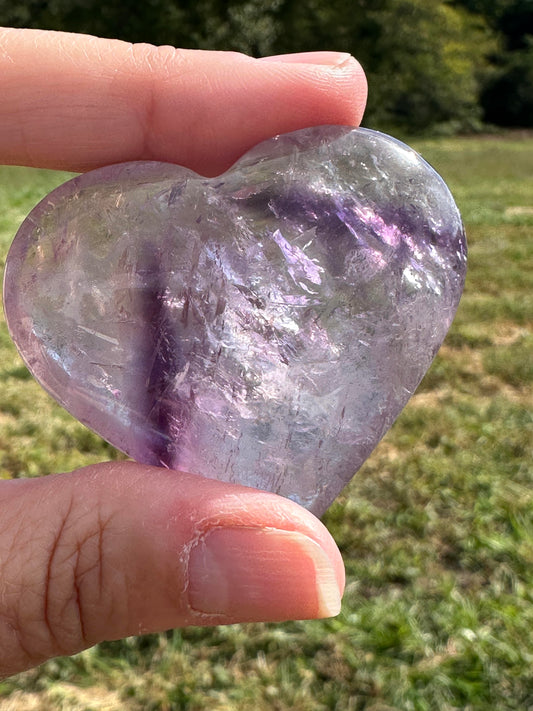 Bahia Amethyst Heart Palmstone with Phantom Zoning #NC7991