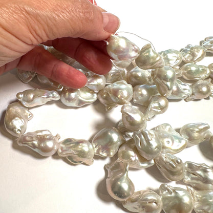 AAA Grade Large Baroque Freshwater Pearl Strand – 15mm Average – PB7884