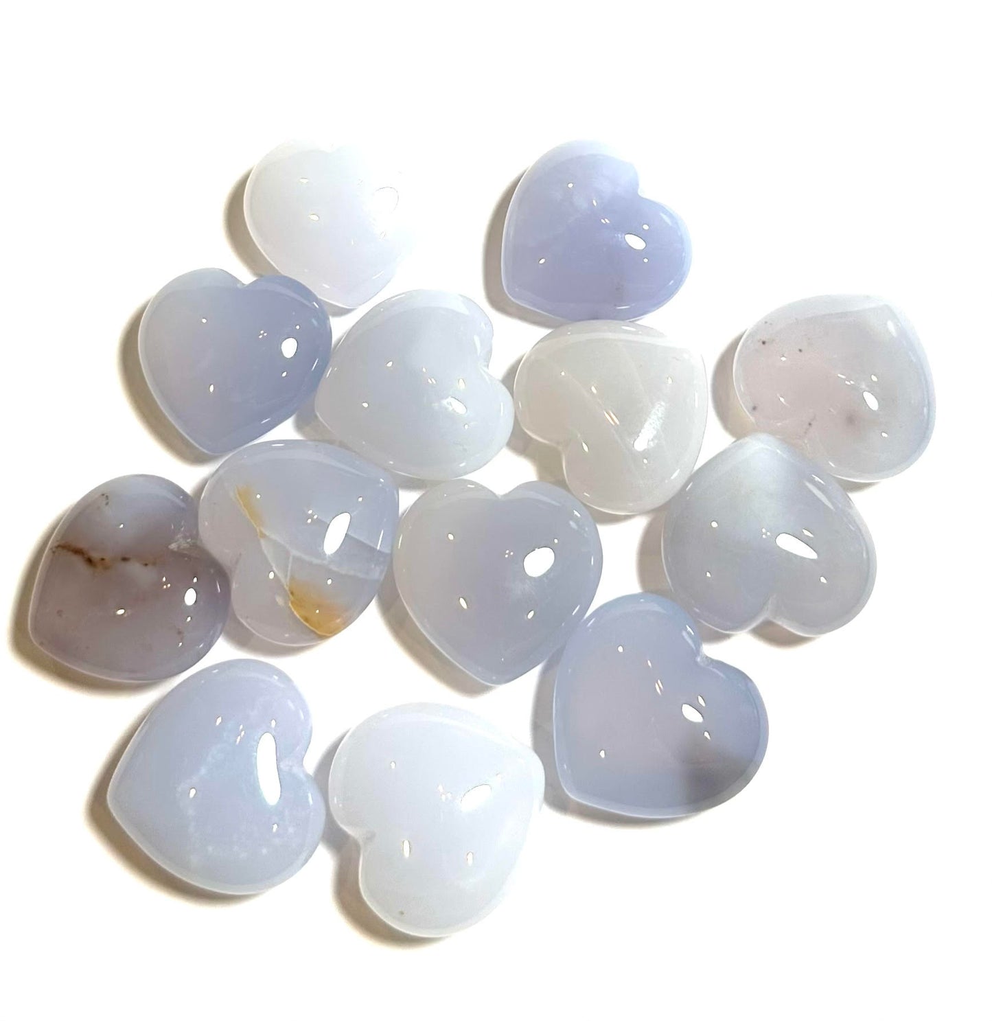 Blue Chalcedony Puffy Heart – 30x30mm – NC7823