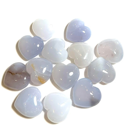 Blue Chalcedony Puffy Heart – 30x30mm – NC7823