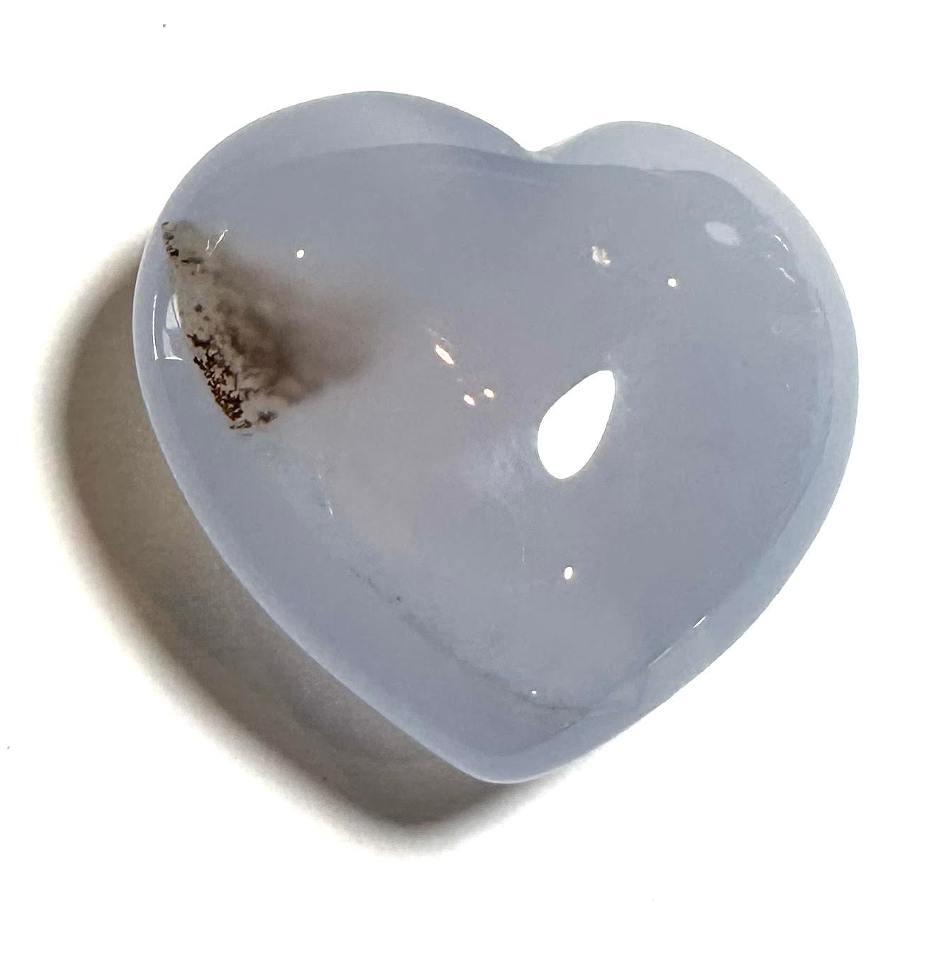 Blue Chalcedony Puffy Heart – 30x30mm – NC7823