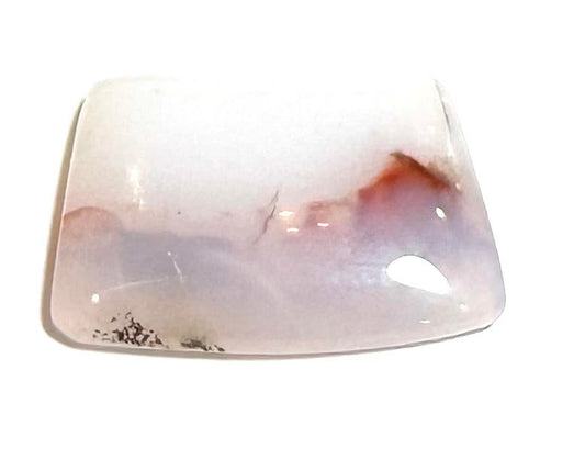 Blue Chalcedony with Red Dendrite Freeform Cabochon – 22 x 32 x 5mm – #CAB5