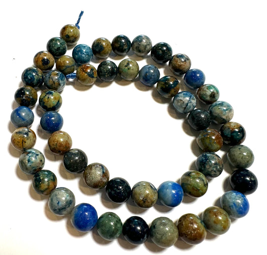 Blue Impression Jasper 10mm Round Beads – SP7873