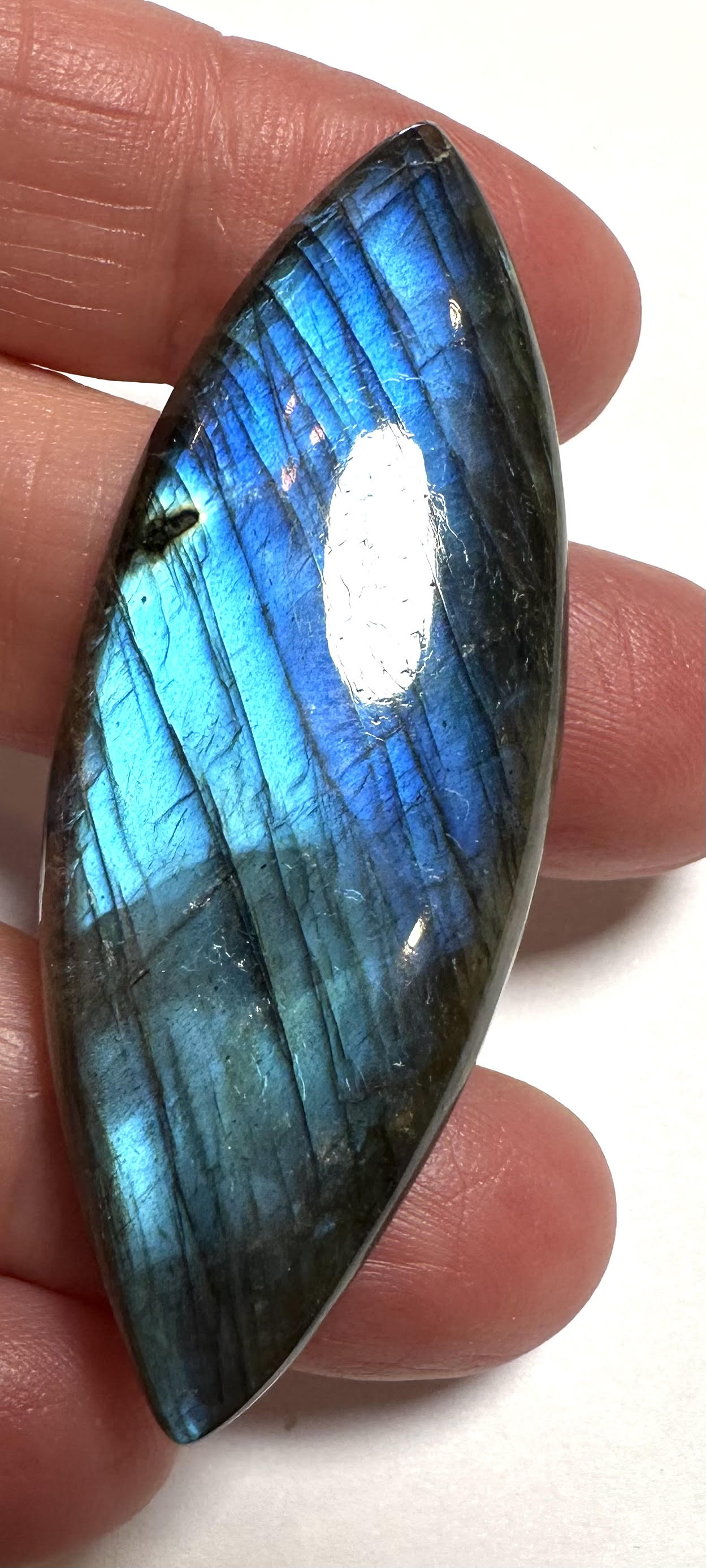 AAA Grade Blue Flash Labradorite Marquise Cabochon – 22x59mm - #SP7825