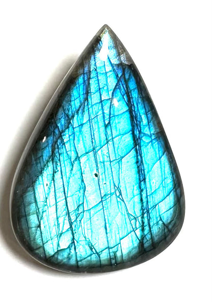 AAA Flashy Blue Labradorite Teardrop Cabochon 35x50mm Highly Polished –#SP7826