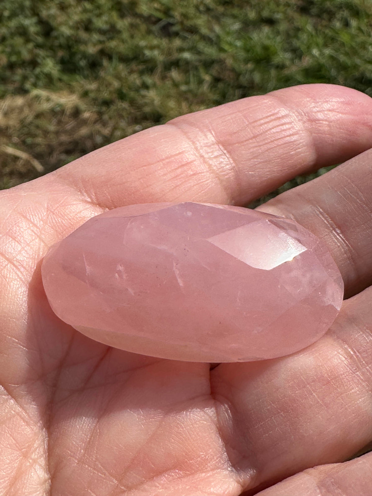Brazilian Rose Quartz Faceted Oval Cabochon #CAB7995