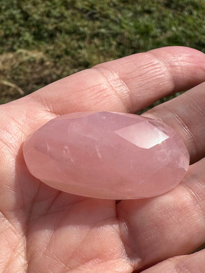 Brazilian Rose Quartz Faceted Oval Cabochon #CAB7995
