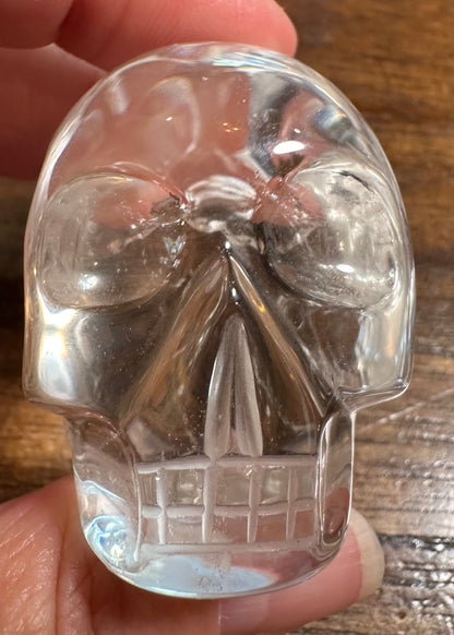 Master-Carved Lemurian Quartz Crystal Skull with Rainbow Flash –NC7893