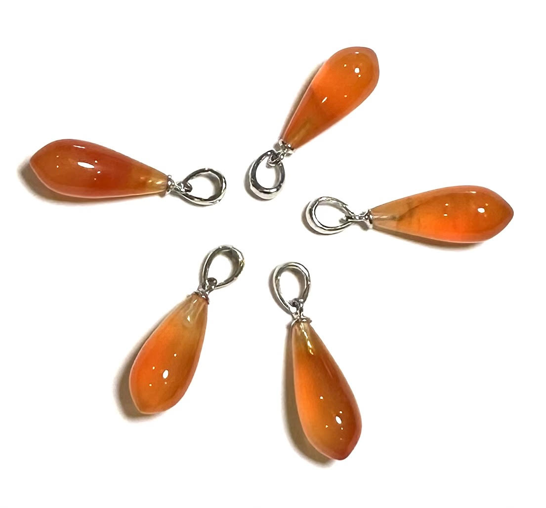 Carnelian Pendant/Charm withSterling Bail – A+ Grade Item #: SP7812