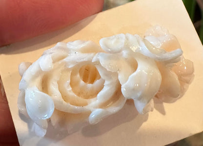Angel Skin Coral Cabochon Carving 16 x 30mm #SP7837