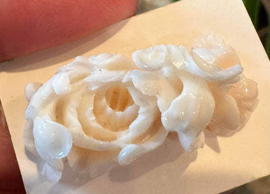 Angel Skin Coral Cabochon Carving 16 x 30mm #SP7837