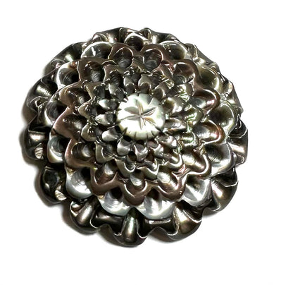 One of A Kind Black Lip Shell Flower Cabochon – Hand Carved 25mm -  # SP7839