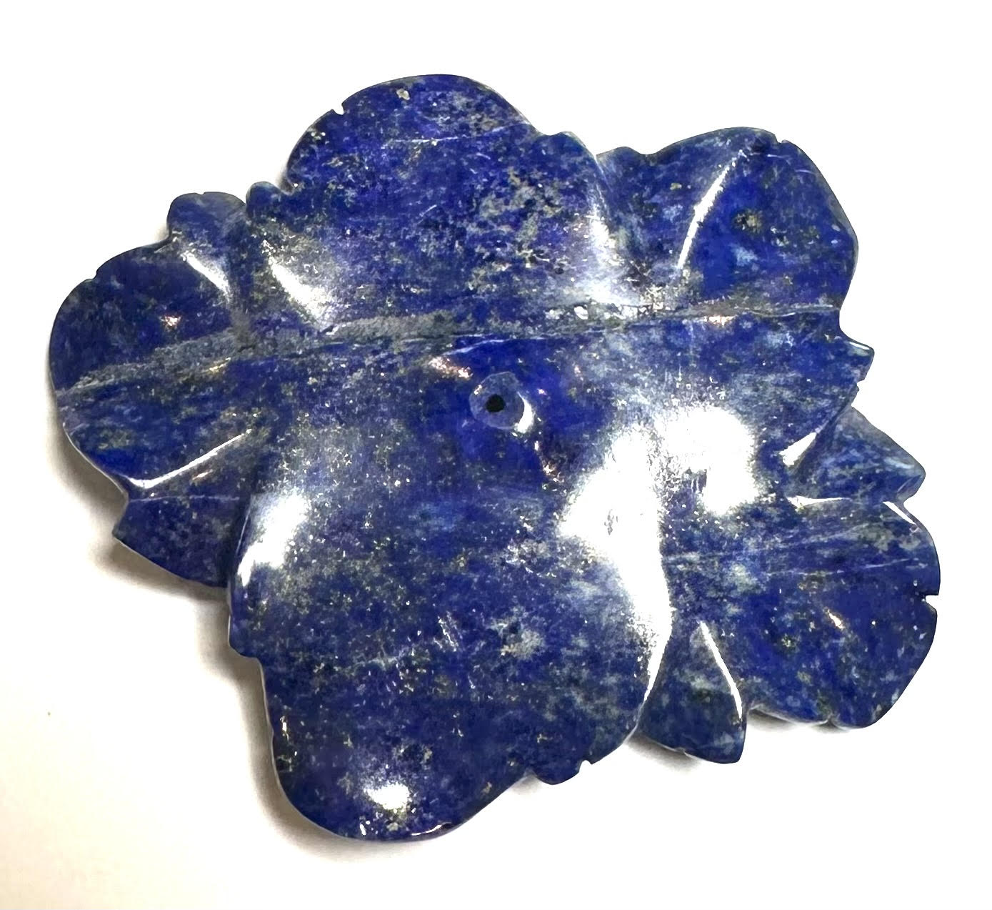 SP7871 – Hand-Carved Lapis Lazuli Flower Focal, 2" x 1¾" #SP7871