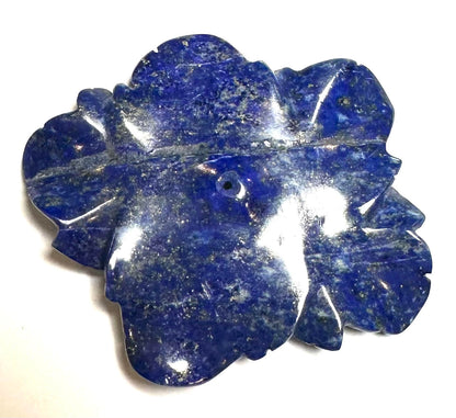 SP7871 – Hand-Carved Lapis Lazuli Flower Focal, 2" x 1¾" #SP7871