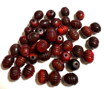 Vintage Carved Horn Olive Beads – 12 x 14mm – #VB7912