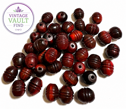 Vintage Carved Horn Olive Beads – 12 x 14mm – #VB7912