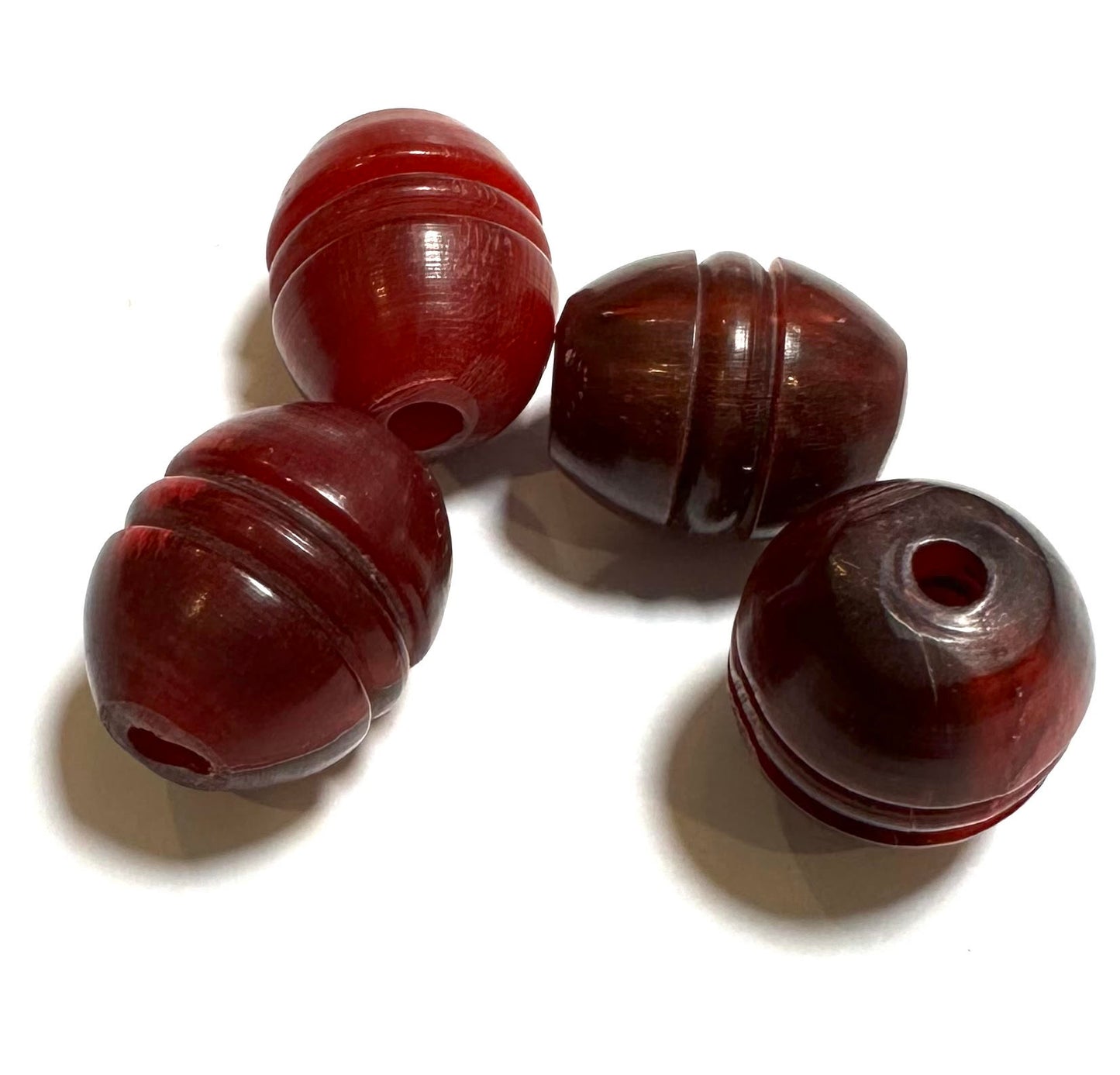 Vintage Carved Horn Olive Beads – 12 x 14mm – #VB7912