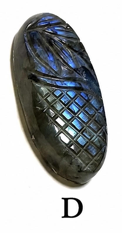 Carved Oval Labradorite Cabochons – Choose A, B, C, or D #SP7869
