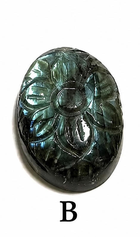 Carved Oval Labradorite Cabochons – Choose A, B, C, or D #SP7869