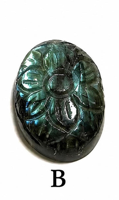 Carved Oval Labradorite Cabochons – Choose A, B, C, or D #SP7869