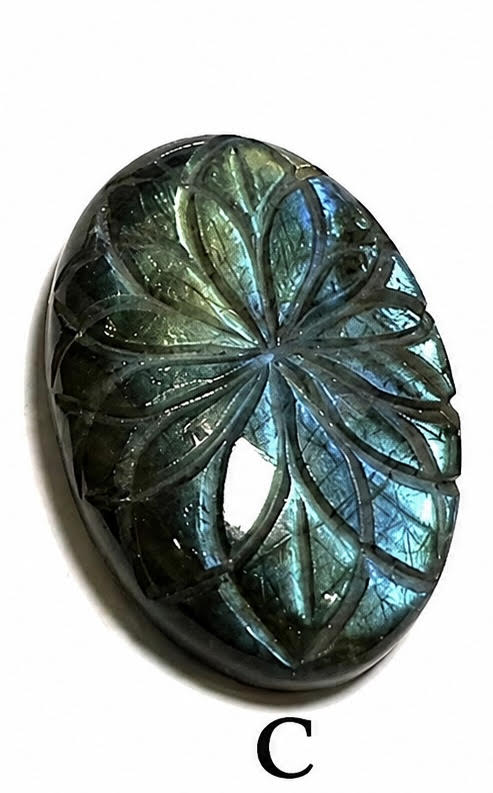 Carved Oval Labradorite Cabochons – Choose A, B, C, or D #SP7869