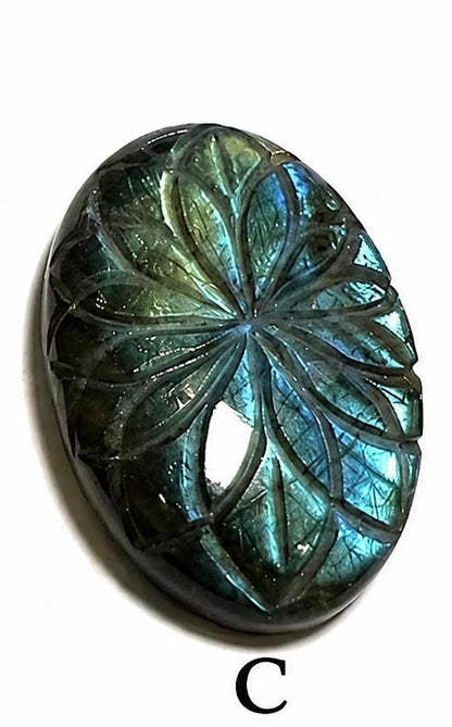Carved Oval Labradorite Cabochons – Choose A, B, C, or D #SP7869