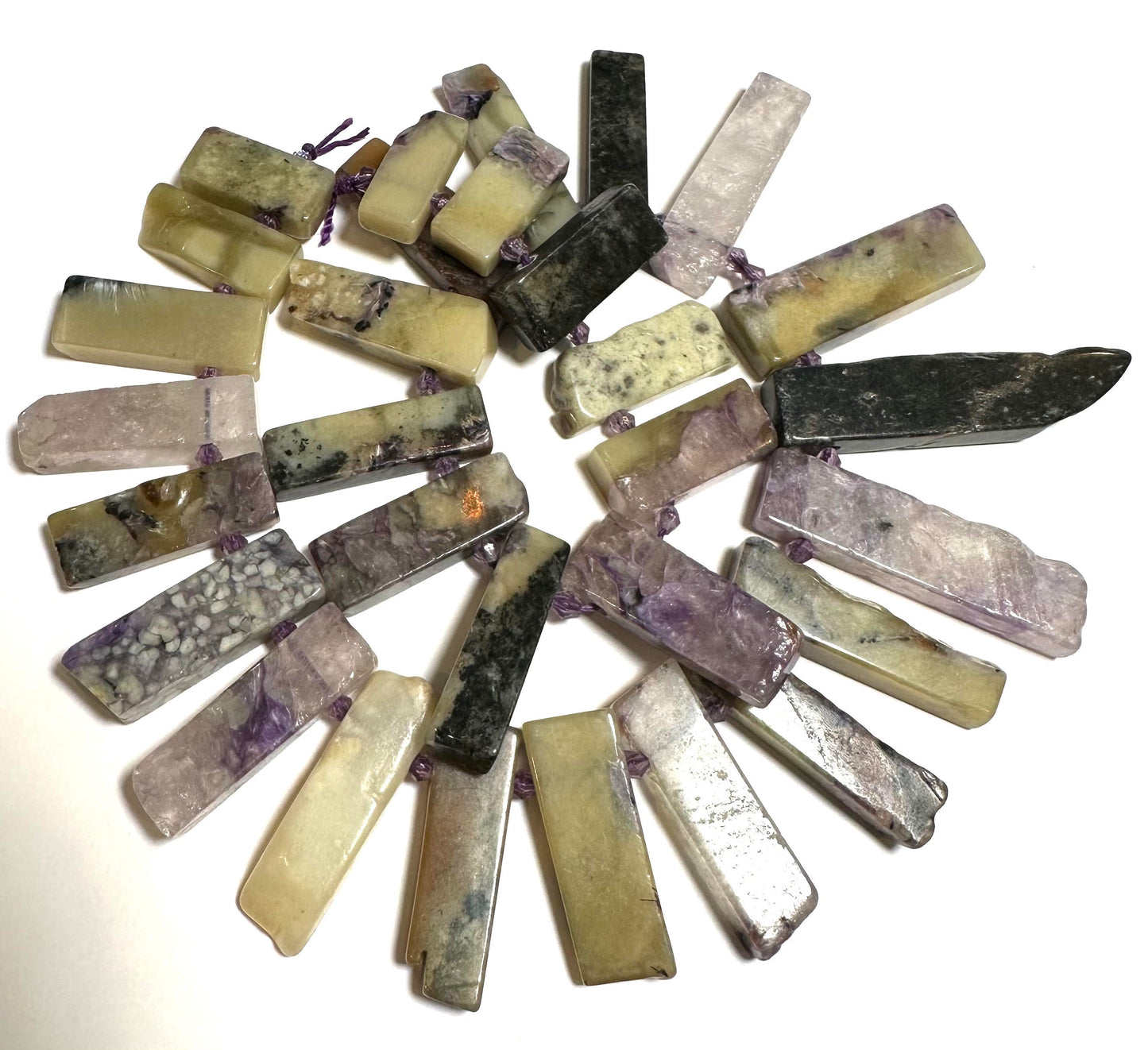 Charoit Picket Style Top Drilled Gemstone Beads 3/4 to 2 Inches #SP7924