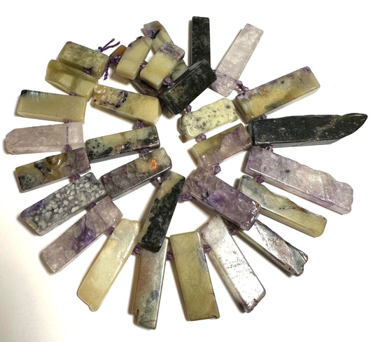 Charoit Picket Style Top Drilled Gemstone Beads 3/4 to 2 Inches #SP7924