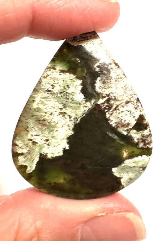 Chrome Chalcedony Teardrop Cabochon – 33 x 42 x 5mm – SP7897