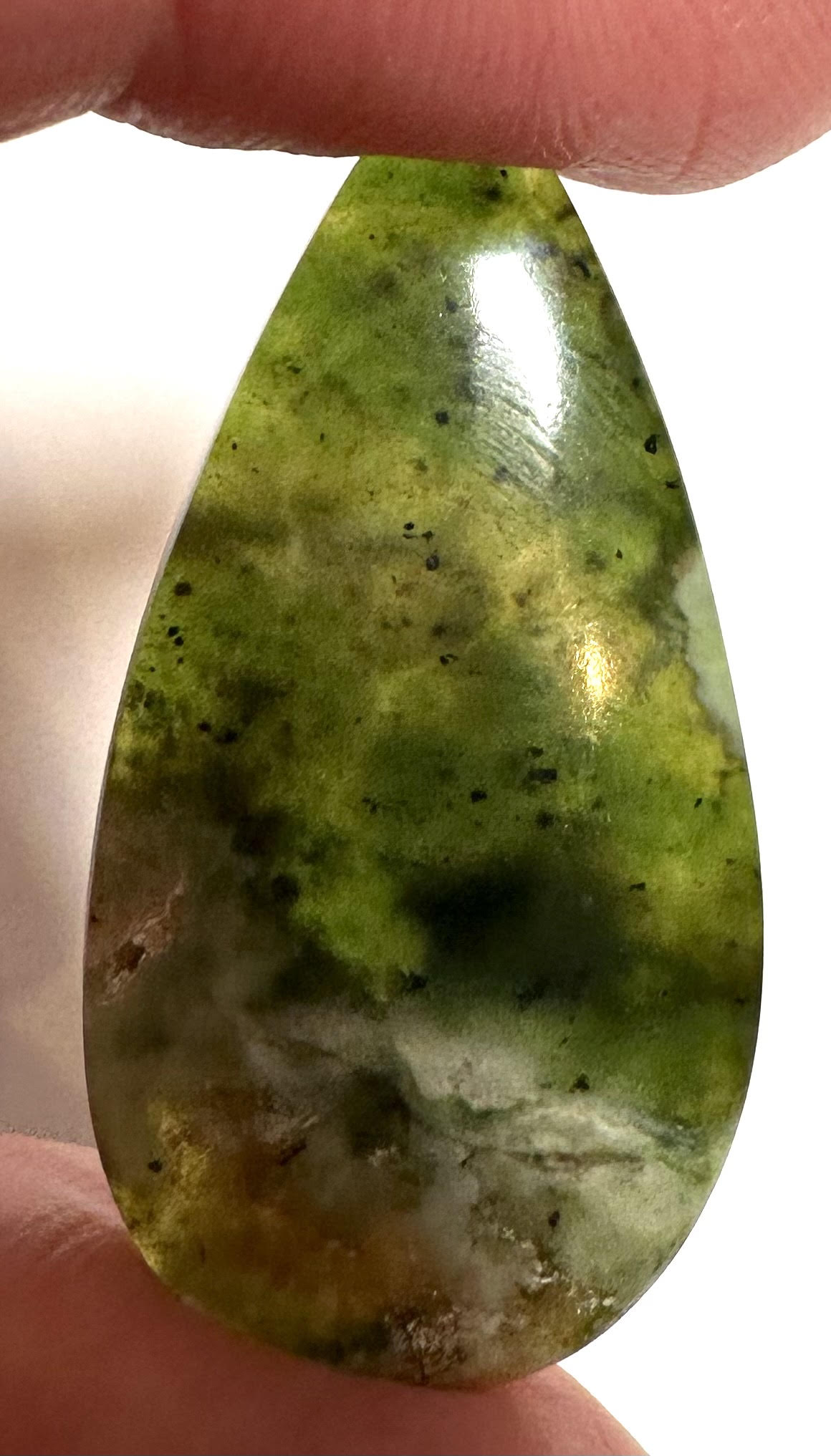 Chrome Chalcedony Teardrop Cabochon – 18 x 36 x 4mm – SP7896