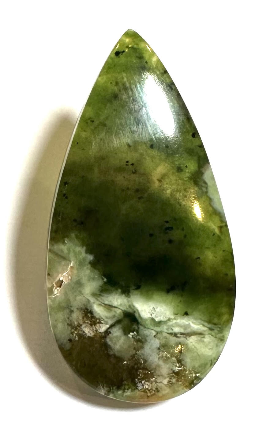 Chrome Chalcedony Teardrop Cabochon – 18 x 36 x 4mm – SP7896