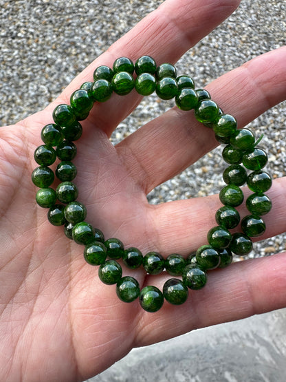 Chrome Diopside 6mm Bead Bracelet #MALA33