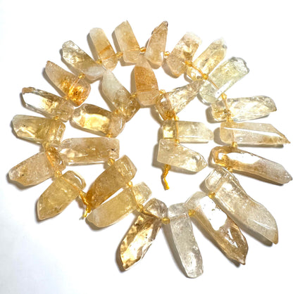 One-of-a-Kind Citrine Rough Cut Dangler Beads Graduated Top Drilled SP614